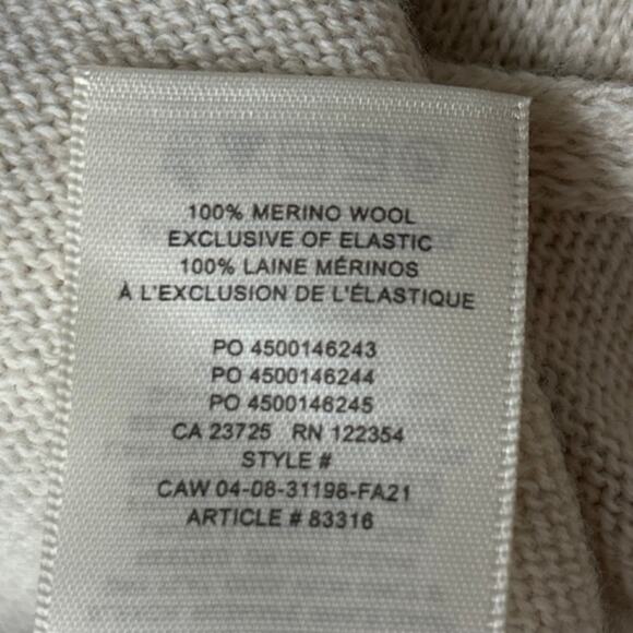 Aritzia Wilfred NWOT Cream White Knit Deep V Wool Collar Midi Sweater Dress 2XS - Picture 13 of 13